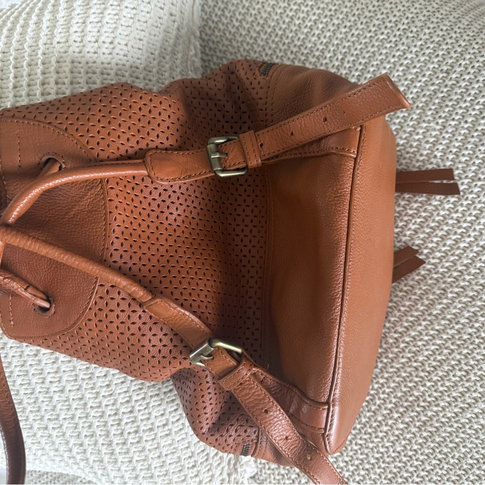 FRYE AND CO. Brown Perforated Leather Backpack - Picture 7 of 7